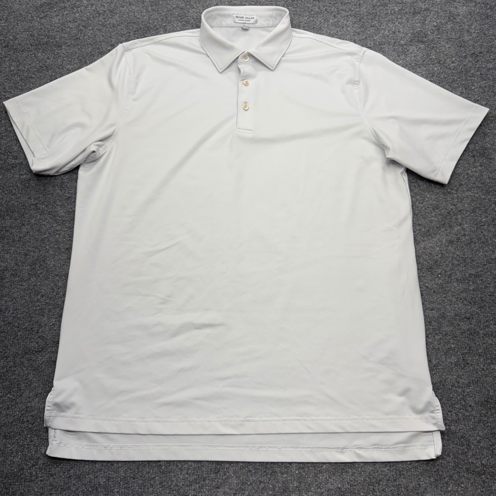 Peter Millar Summer Comfort Polo Shirt Mens Large White Performance ME0EK01S